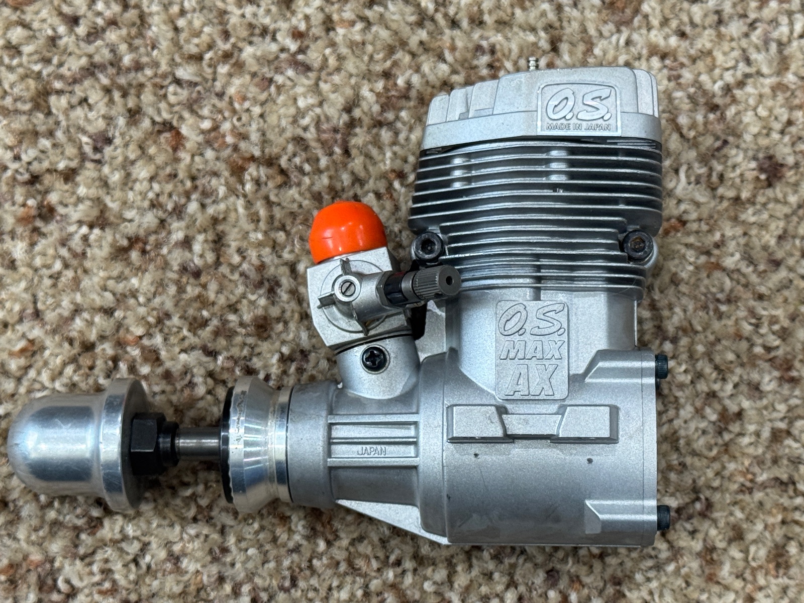 O.S. 120 AX two-stroke nitro engine with BCM Pitts-style muffler photo 4
