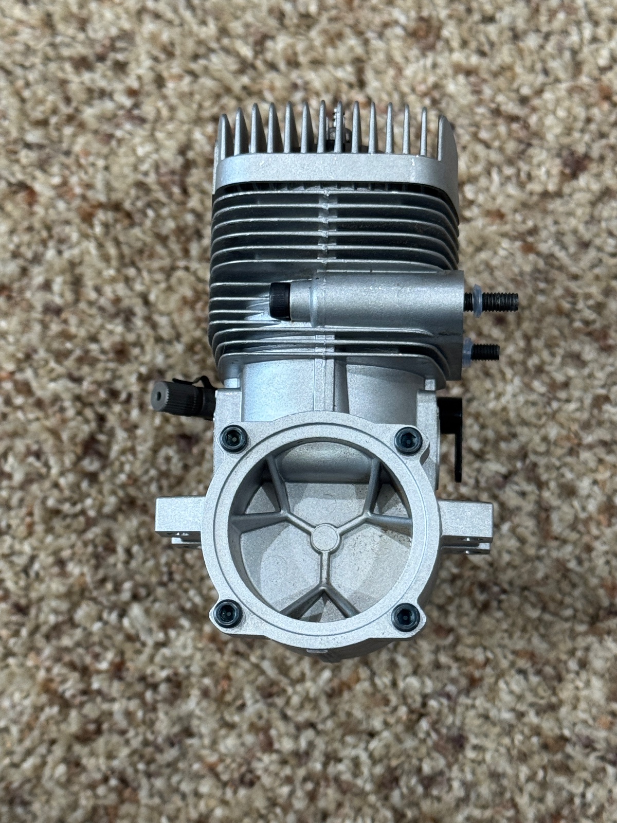 O.S. 120 AX two-stroke nitro engine with BCM Pitts-style muffler photo 5