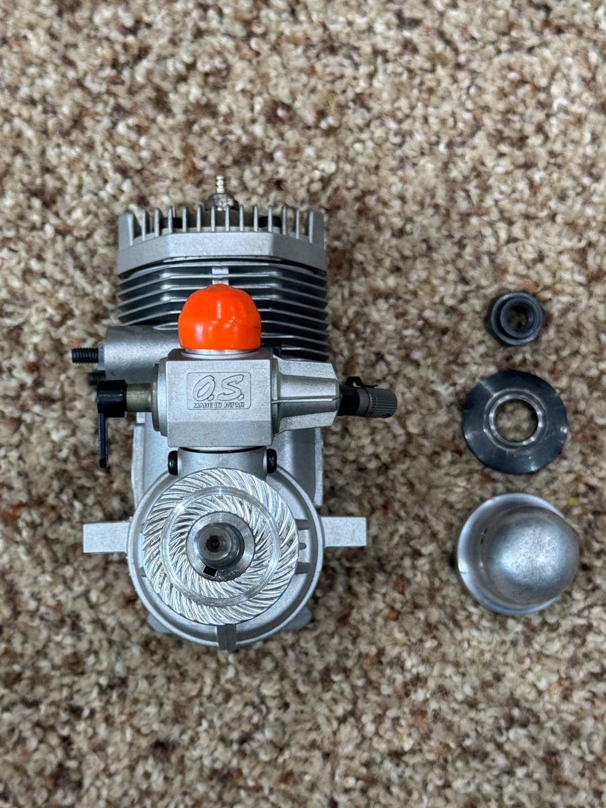 O.S. 120 AX two-stroke nitro engine with BCM Pitts-style muffler photo 6