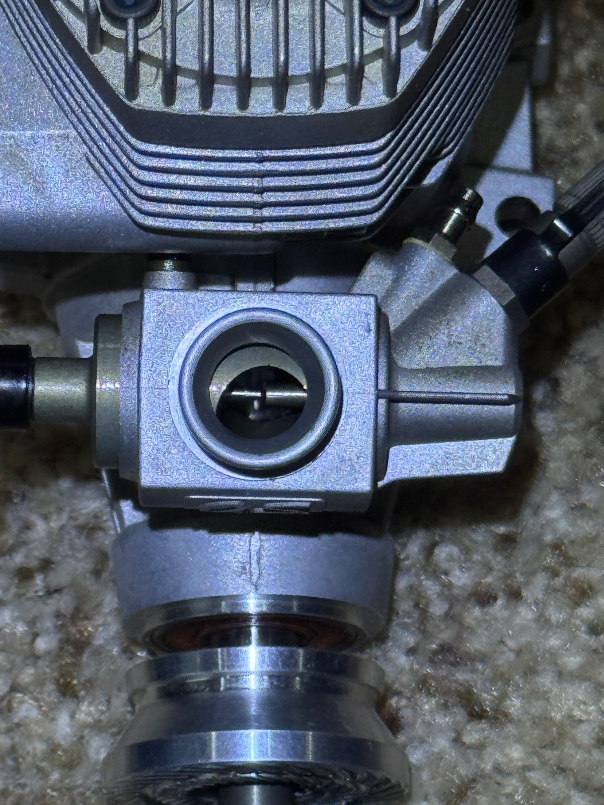 O.S. 120 AX two-stroke nitro engine with BCM Pitts-style muffler photo 7