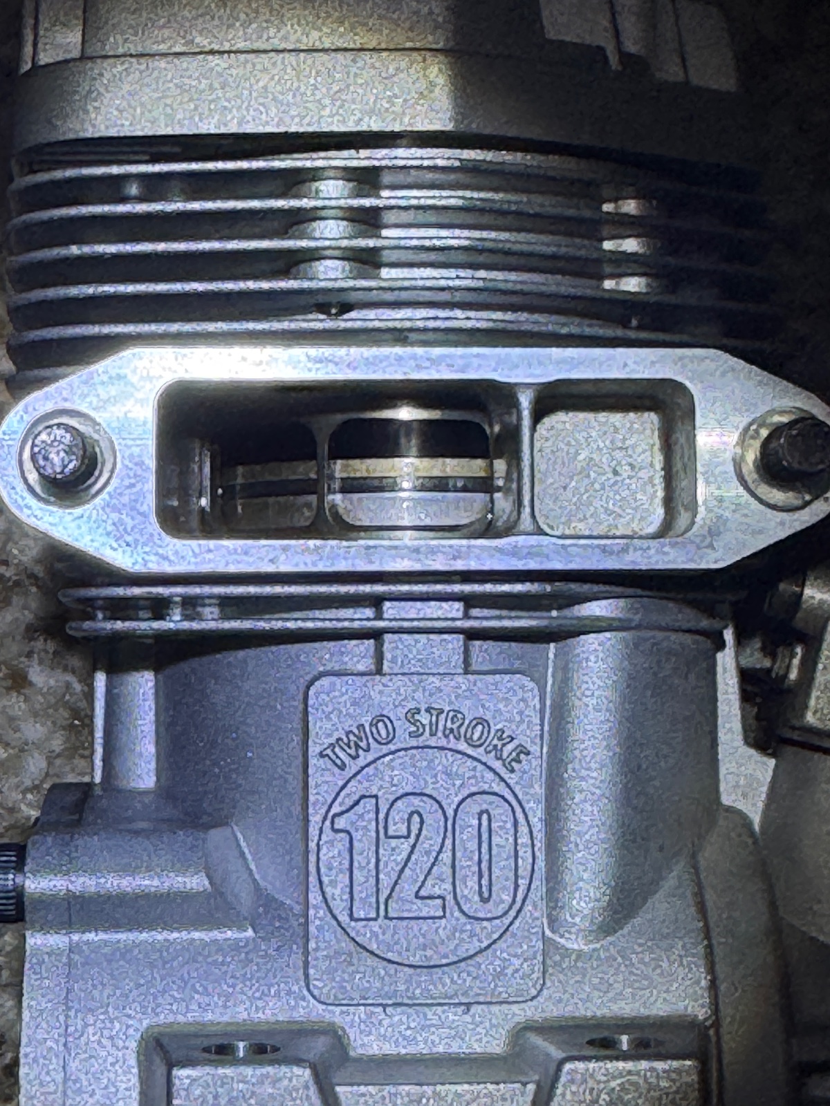 O.S. 120 AX two-stroke nitro engine with BCM Pitts-style muffler photo 8