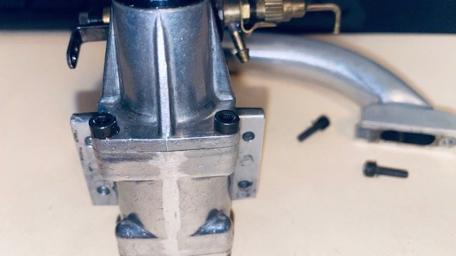HP 40 Silver Star 2 stroke glow engine, with Mac's header (cut), & tongue muffler photo 5