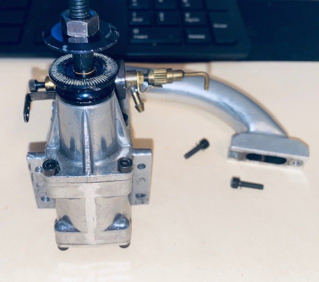 HP 40 Silver Star 2 stroke glow engine, with Mac's header (cut), & tongue muffler photo 6