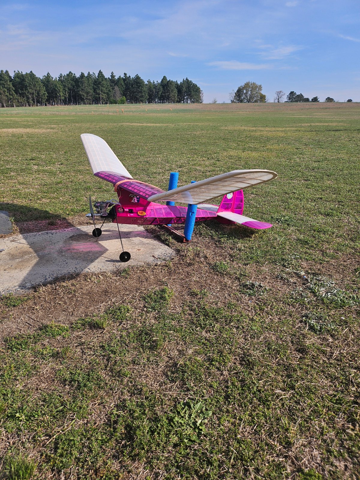 Glider type with 40 size OS glow engine..3 channel glider easy slow flying plane ready to fly..I have 2 almost photo 5